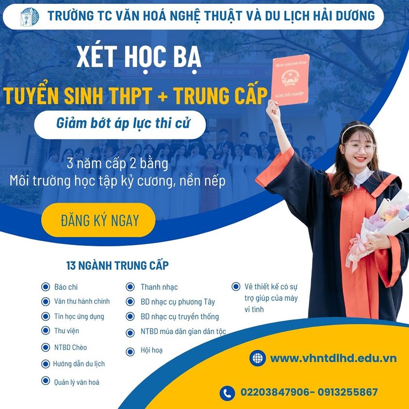 XÉT HỌC BẠ - TUYỂN SINH THPT + TRUNG CẤP NĂM 2024